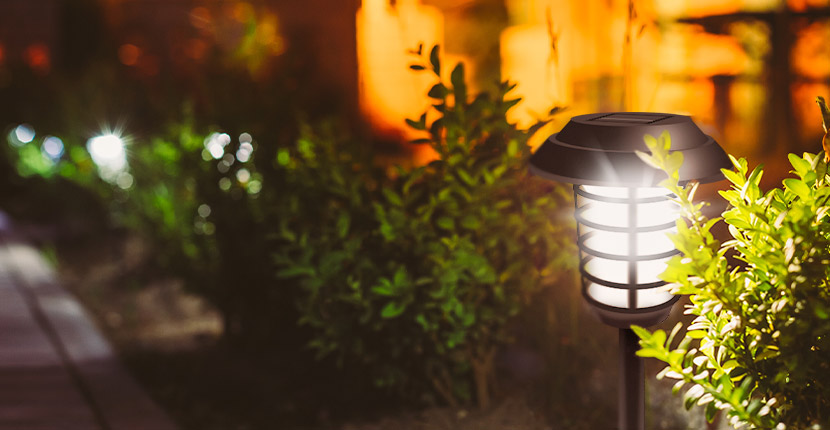 solar light on a pathway