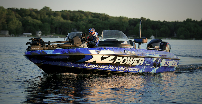 Boat on the water with an X2Power wrap