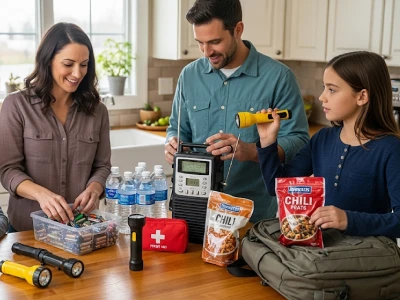 Family preparing for anything