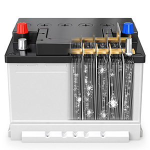 Example of sulfated battery