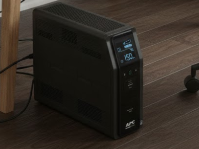 UPS on the floor in a room